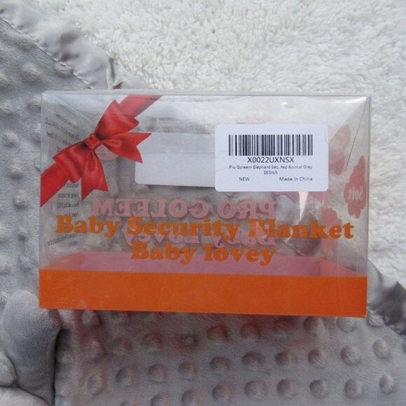Elephant Security Blanket Baby Lovie Textured Gray Nursery NIB Pro Goleem Lovey - Picture 11 of 12